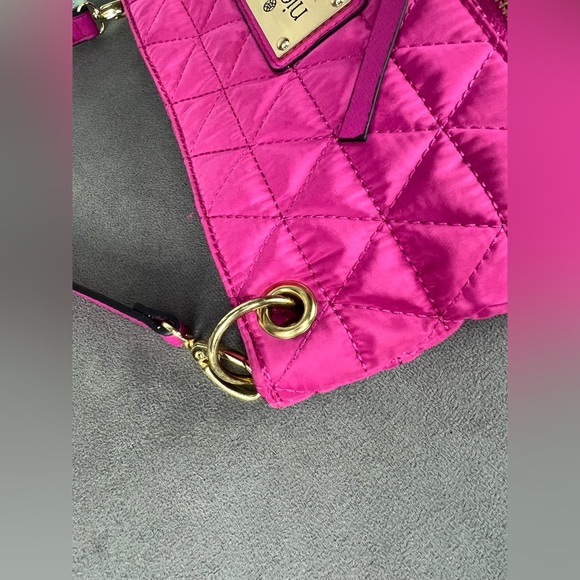 Nicole Miller Vibrant Pink Quilted Crossbody Bag with Adjustable Strap - Picture 7 of 11